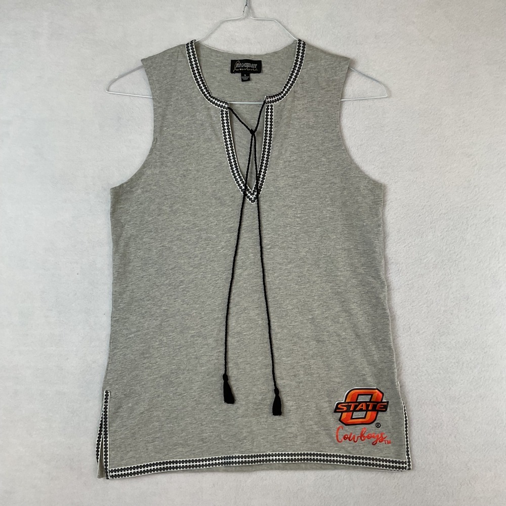 Gameday Couture Oklahoma State University OSU Cowboys Gray Sleeveless Tank Small
